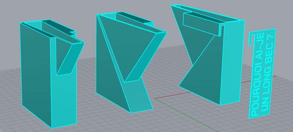 Modélisation 3D de l'arrosoir BI-CYCLE : forme du bec et texte en creux